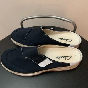 Blue canvas Clark shoes